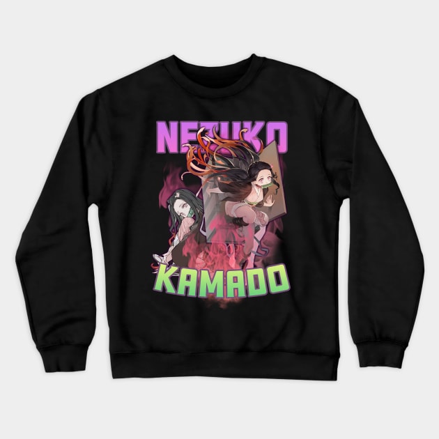 Bootleg Demon Slayer Nezuko Kamado Crewneck Sweatshirt by inosukeino